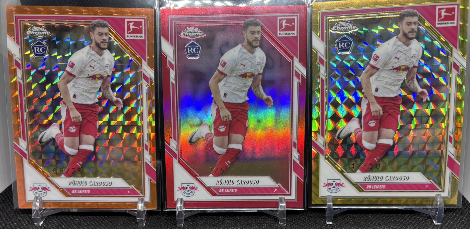 2025-26 Topps Chrome Bundesliga Romulo Cardoso RC /5 /25 /50 Lot 3 RB Leipzig