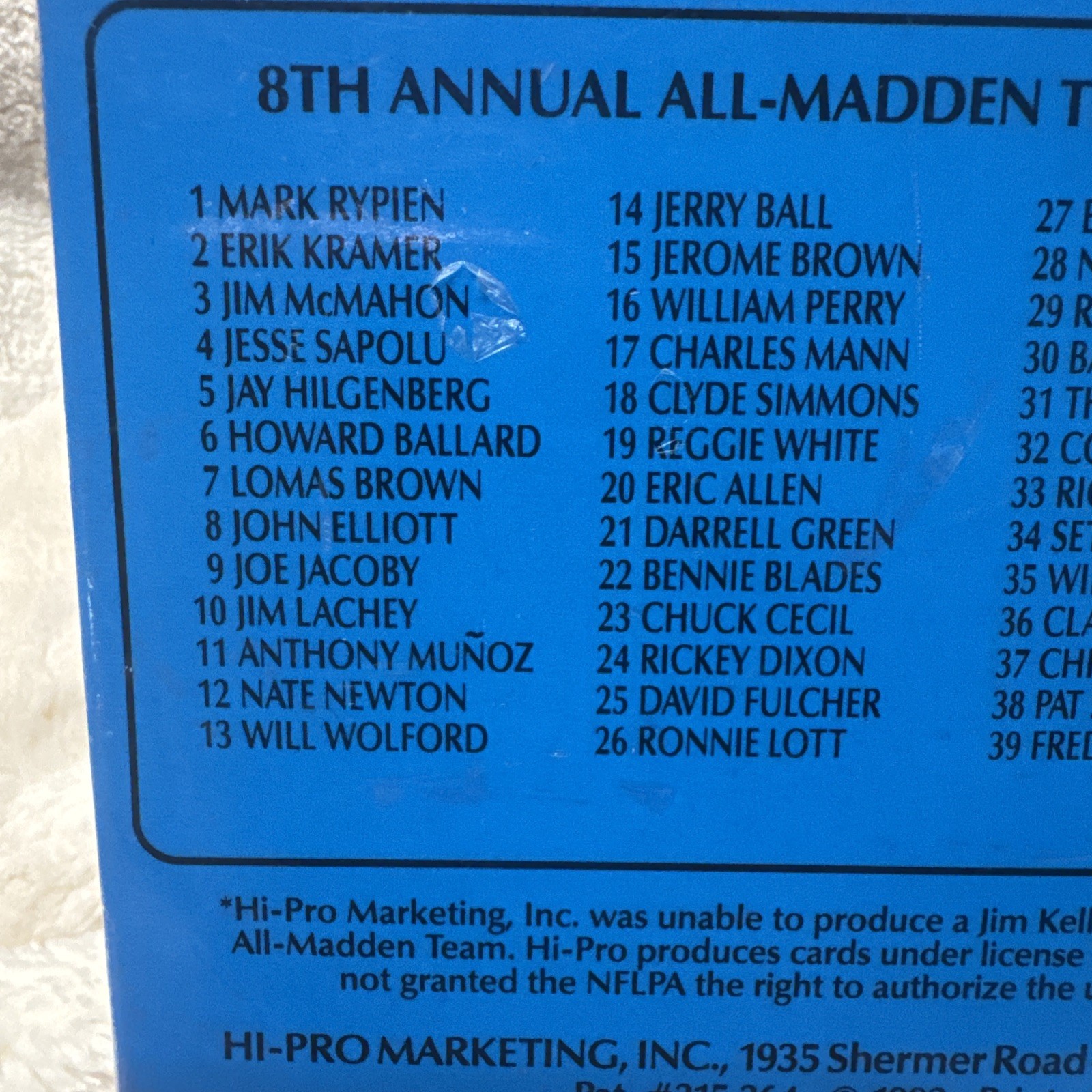 1992 Action Packed The All Madden Team 8th Annual Factory Sealed Football Set