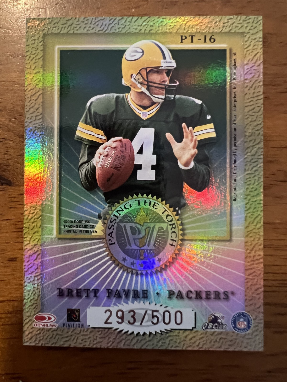 2000 Donruss Elite #PT-16 Bart Starr / Brett Favre Passing the Torch #/500