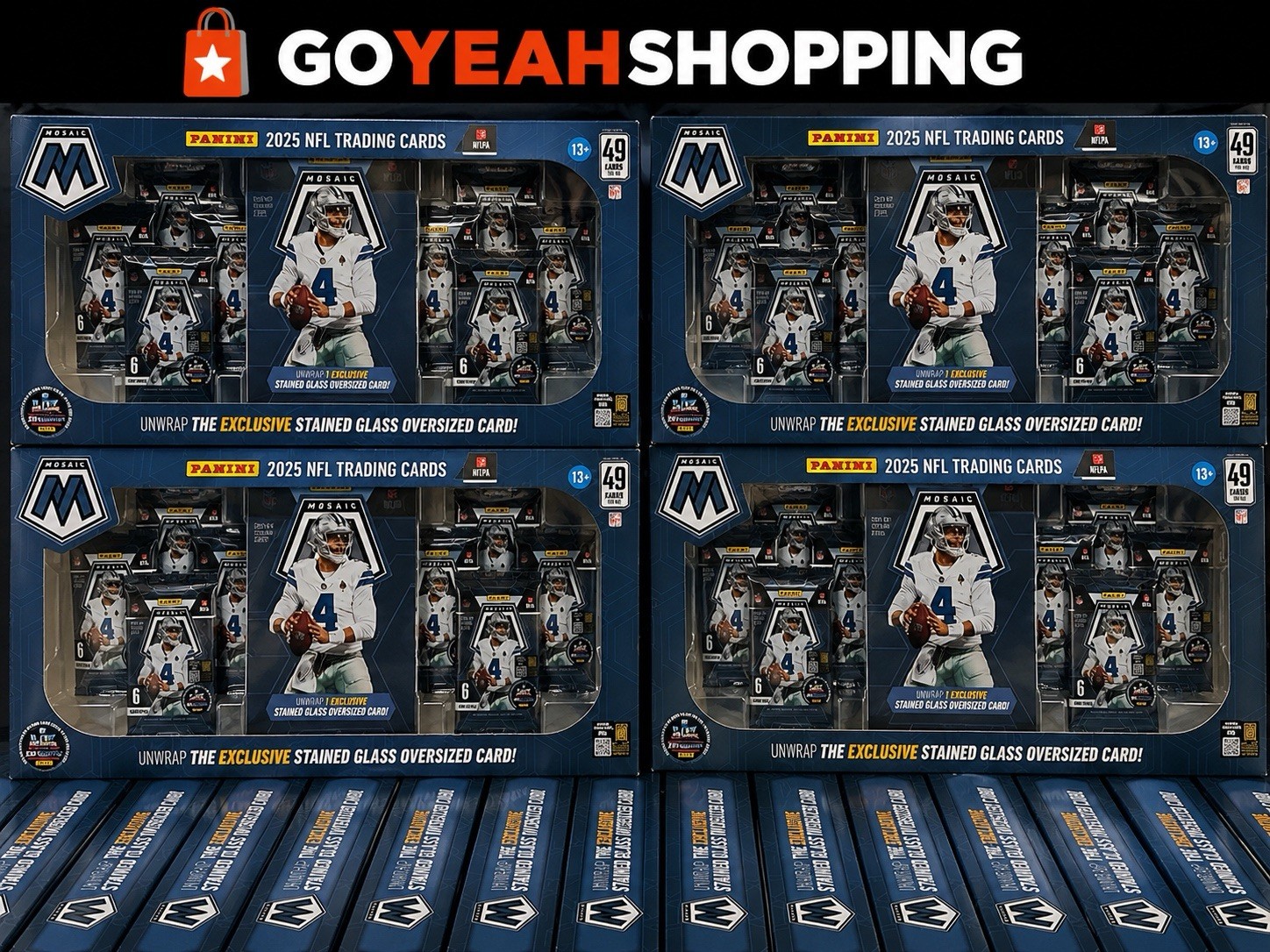 Panini Mosaic NFL 2025 Costco Exclusive Bundle Box Sealed Lot of 4 Boxes