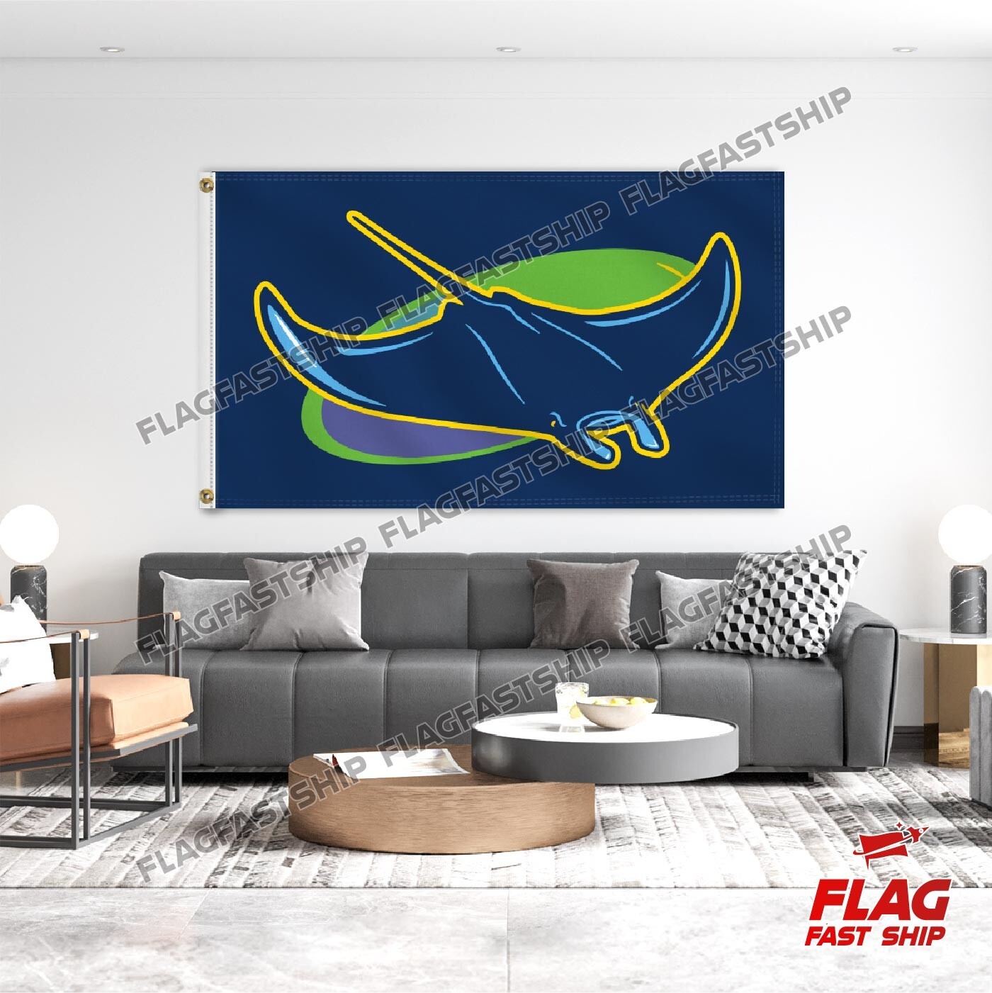 Tampa Bay Rays Devil Flag 3x5ft Banner w Grommets MLB Baseball Logo FREE Shippi