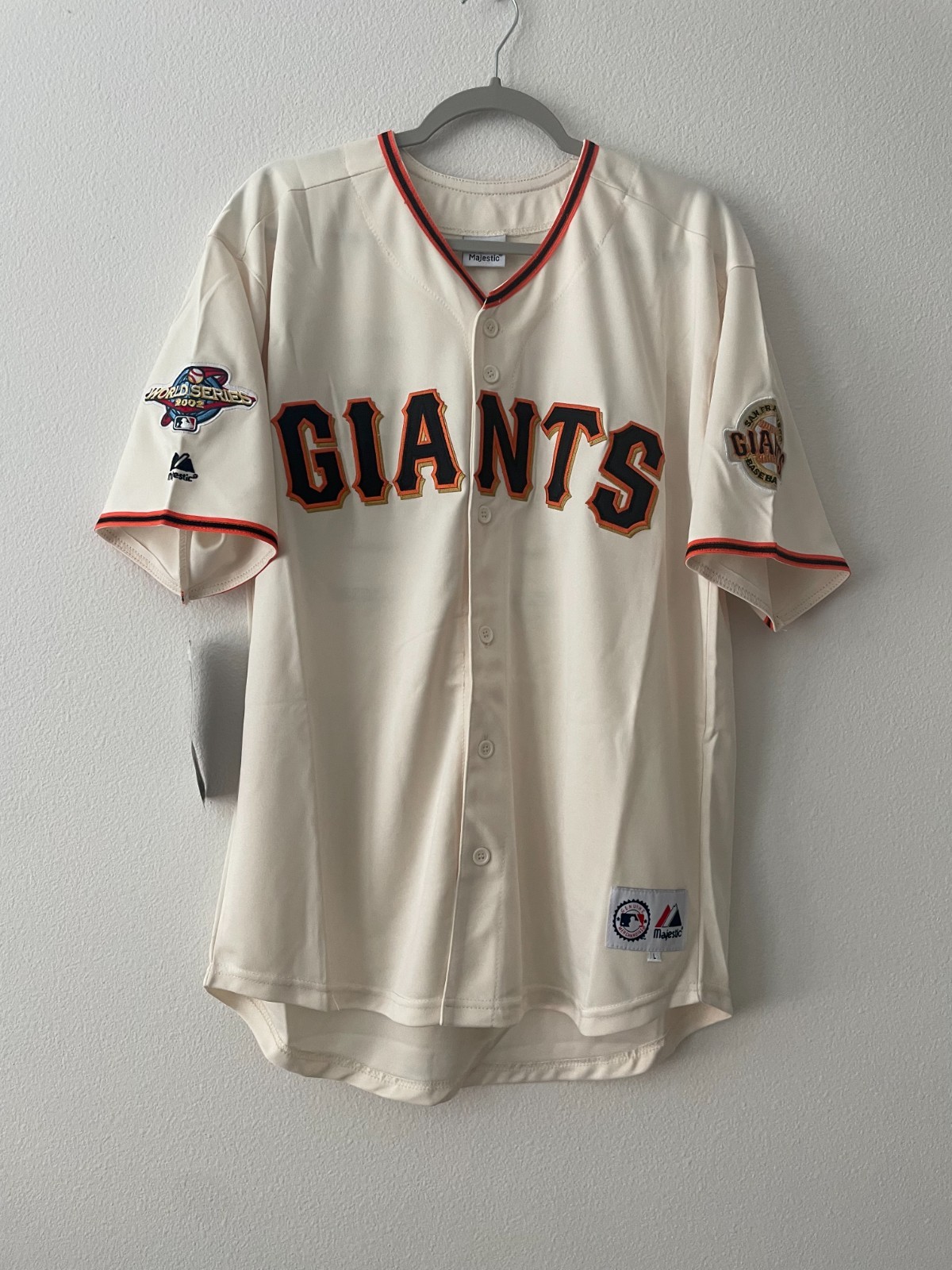 Vintage Barry Bonds San Francisco Giants 2002 World Series Home Jersey cream