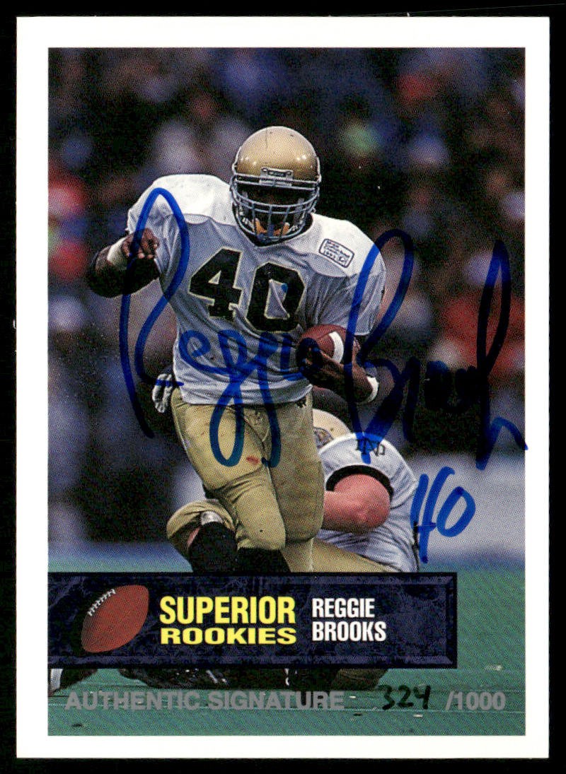 Reggie Brooks 1994 Superior Rookies Autographs #3 SN,AU Notre Dame /1000