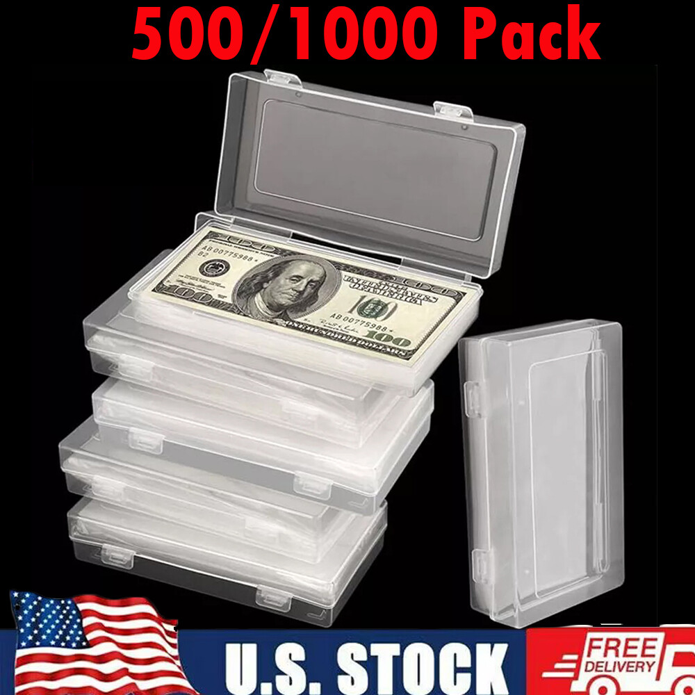 Money Sleeve for Bills, Dollar Bill Holder with Storage Case, 500/1000Pcs