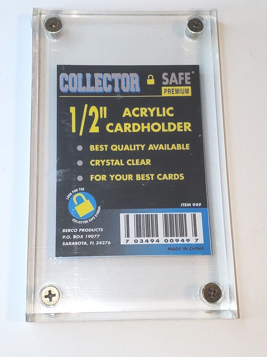 Acrylic Card Holders – 1/2 Thick Four Screw Holders – Trading Supplies