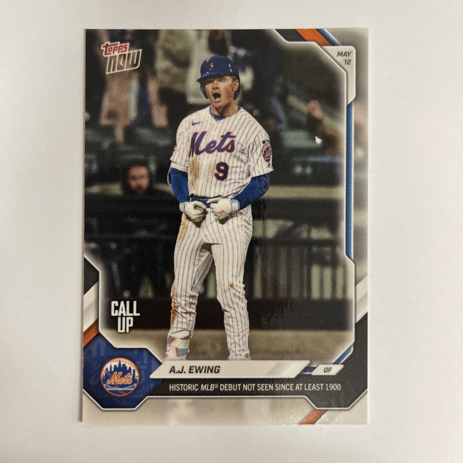 2026 Topps Now A.J. Ewing #193-SP RC Rookie Call-Up Historic MLB Debut SP METS