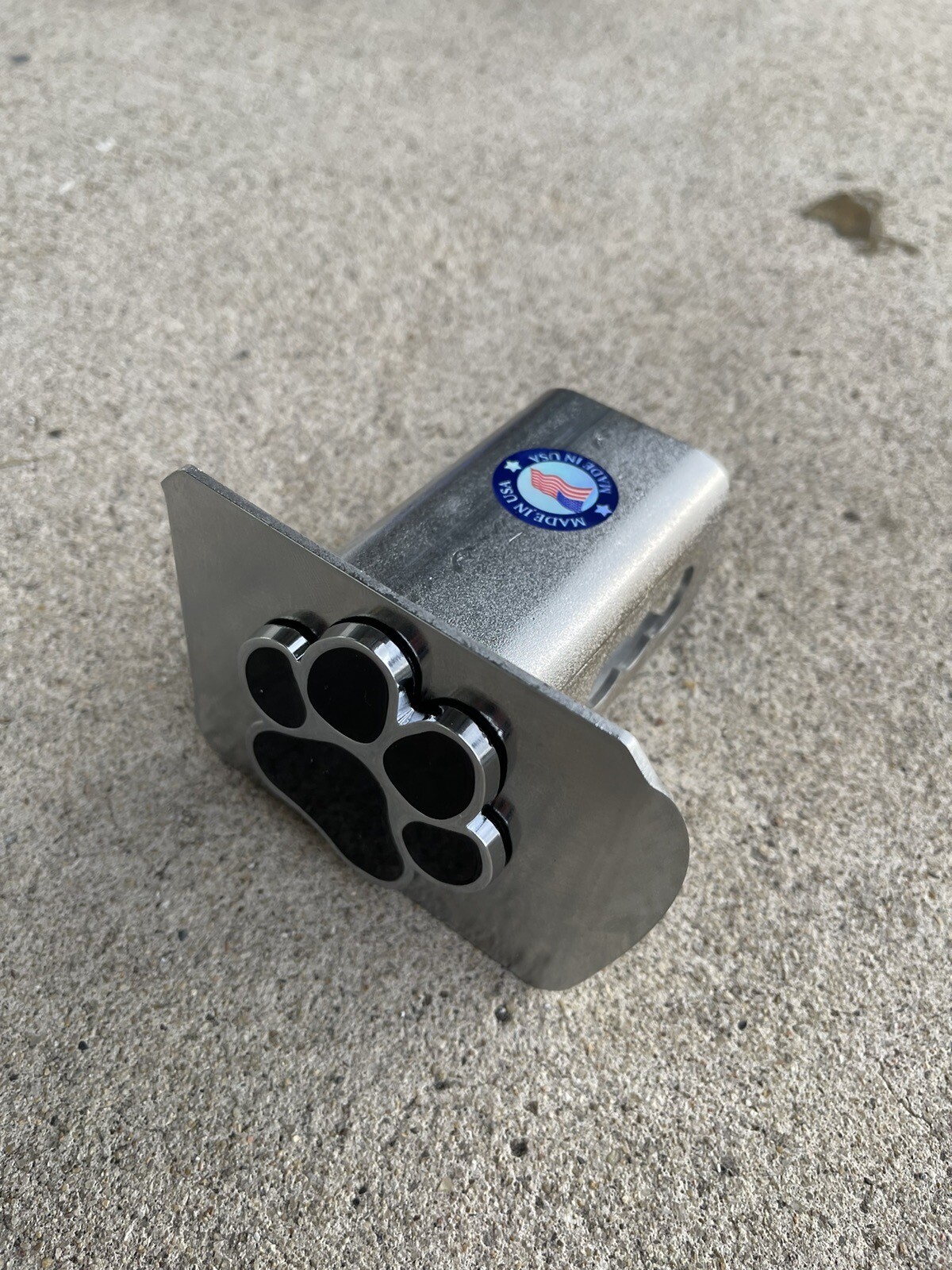 Paw Print Hitch Cover Solid Metal with Raised Chrome Metal Emblem 2″