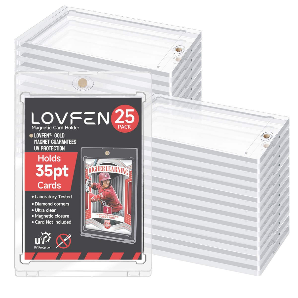 25 Pack Ultra Clear One Touch Magnetic Card Holder For 35PT Trading Sports Cards