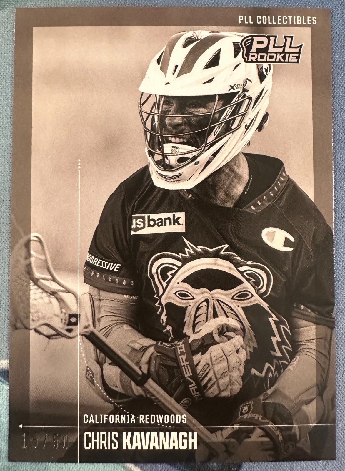 CHRIS KAVANAGH 2026 PREMIER LACROSSE PLL FIELDSIDE II BLACK & WHITE RC#18 #15/50