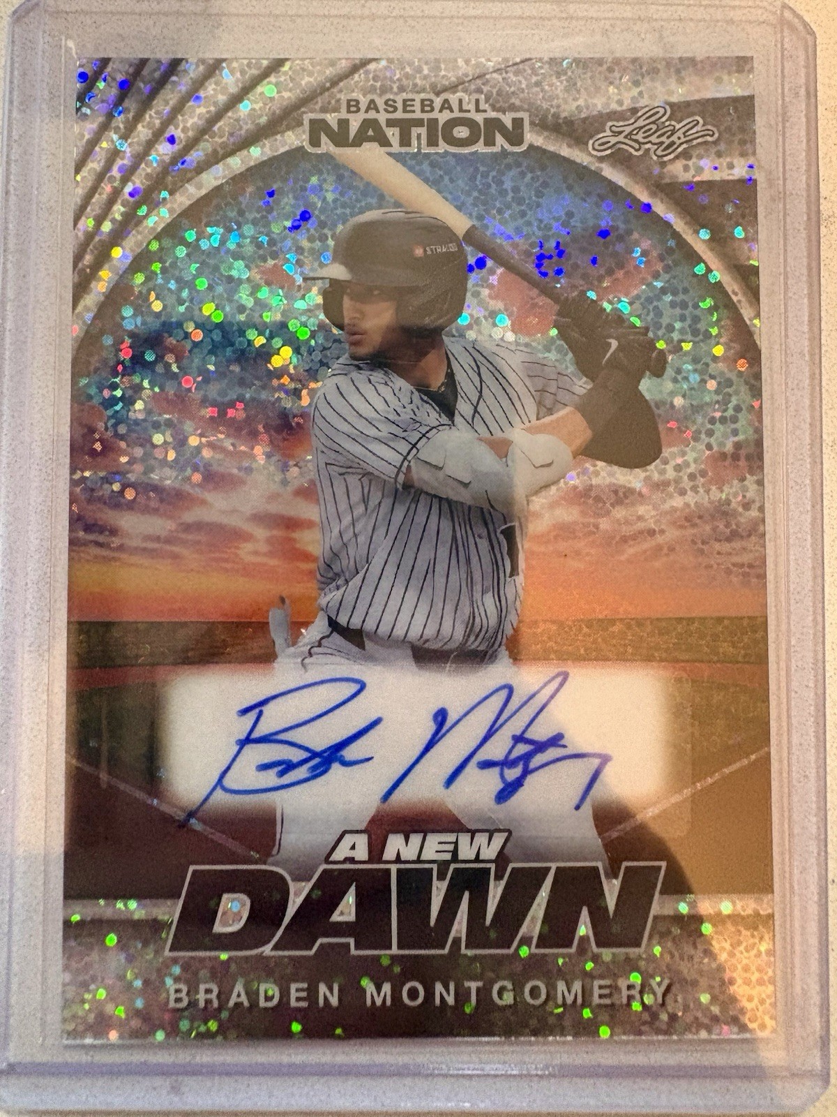 2025 Leaf Baseball Nation Braden Montgomery A New Dawn Auto Pink #/6