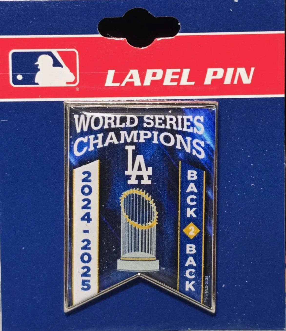 2025 World Series Champions Los Angeles LA Dodgers BACK 2 BACK Lapel Pin MLB