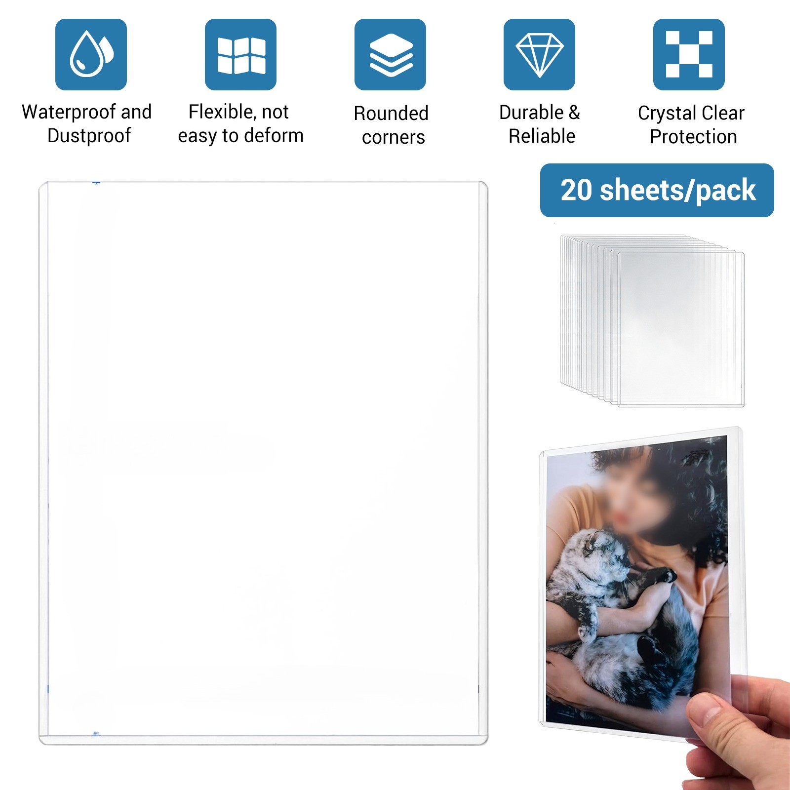 Rigid Print Protectors Hard PVC Document & Photo Sleeves 4×6”/ 5×7”/ 6×9”