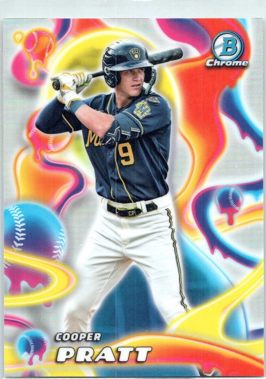 2025 Bowman Chrome Cooper Pratt Melt Mashers MM-9 Milwaukee Brewers Prospect