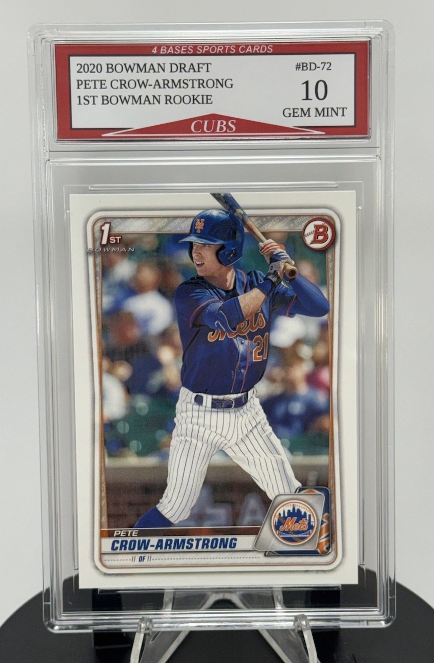 2020 Bowman Pete Crow-Armstrong 1st Bowman Rookie Card #BD-72 Gem Mint 10
