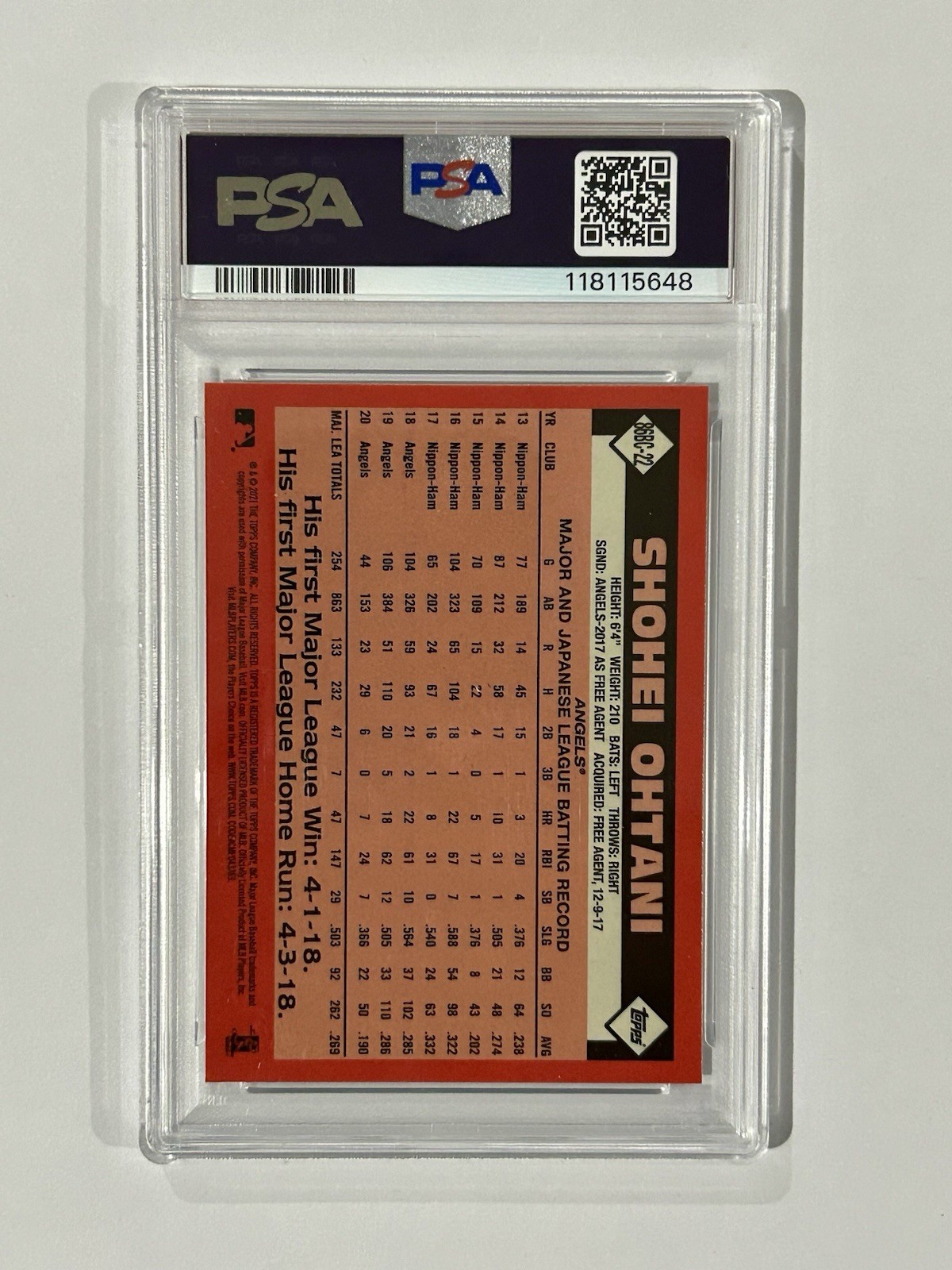 2021 Topps – Silver Pack 1986 Topps Chrome Baseball Shohei Ohtani #86BC-22 MVP