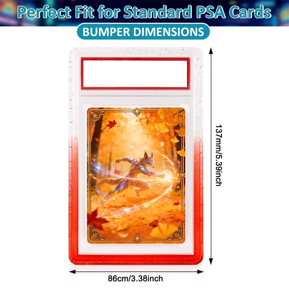 3PCS for PSA Graded Card Slab Bumper Guard Protector TPU – RED&WHITE – STACKABLE