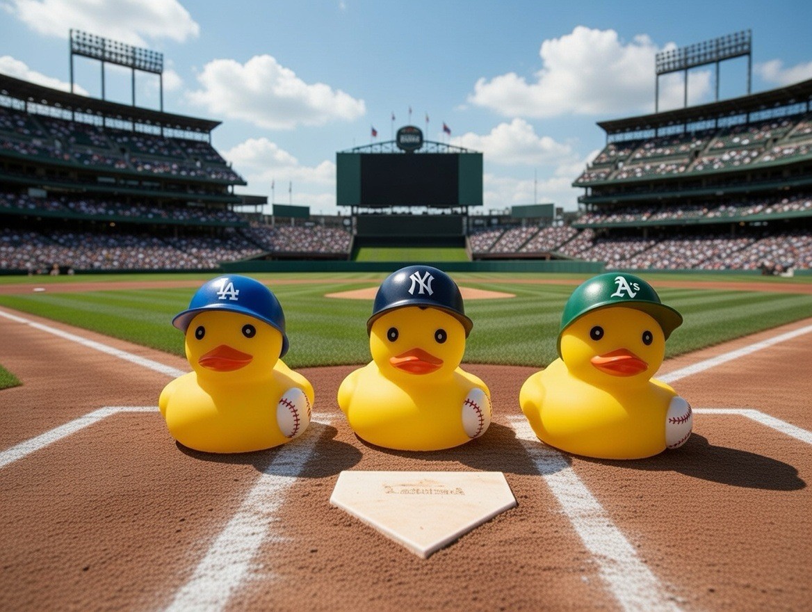 MLB Team Baseball Rubber Duck with Helmet & Ball – Pick Your Favorite Team!