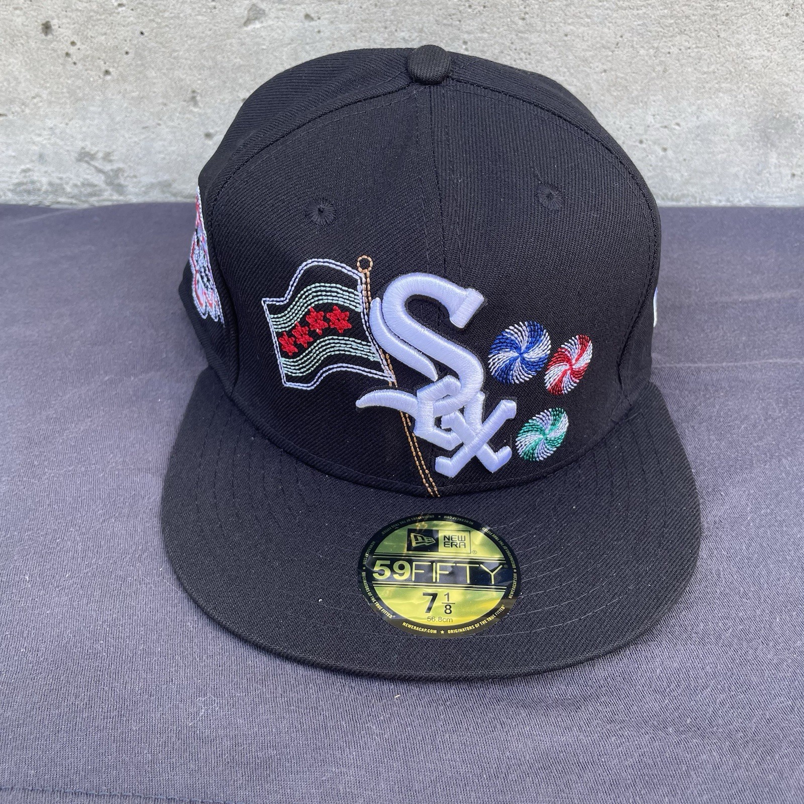 New Era 59FIFTY Chicago White Sox MLB Black Fitted Cap Hat Size 7 1/8 All Star