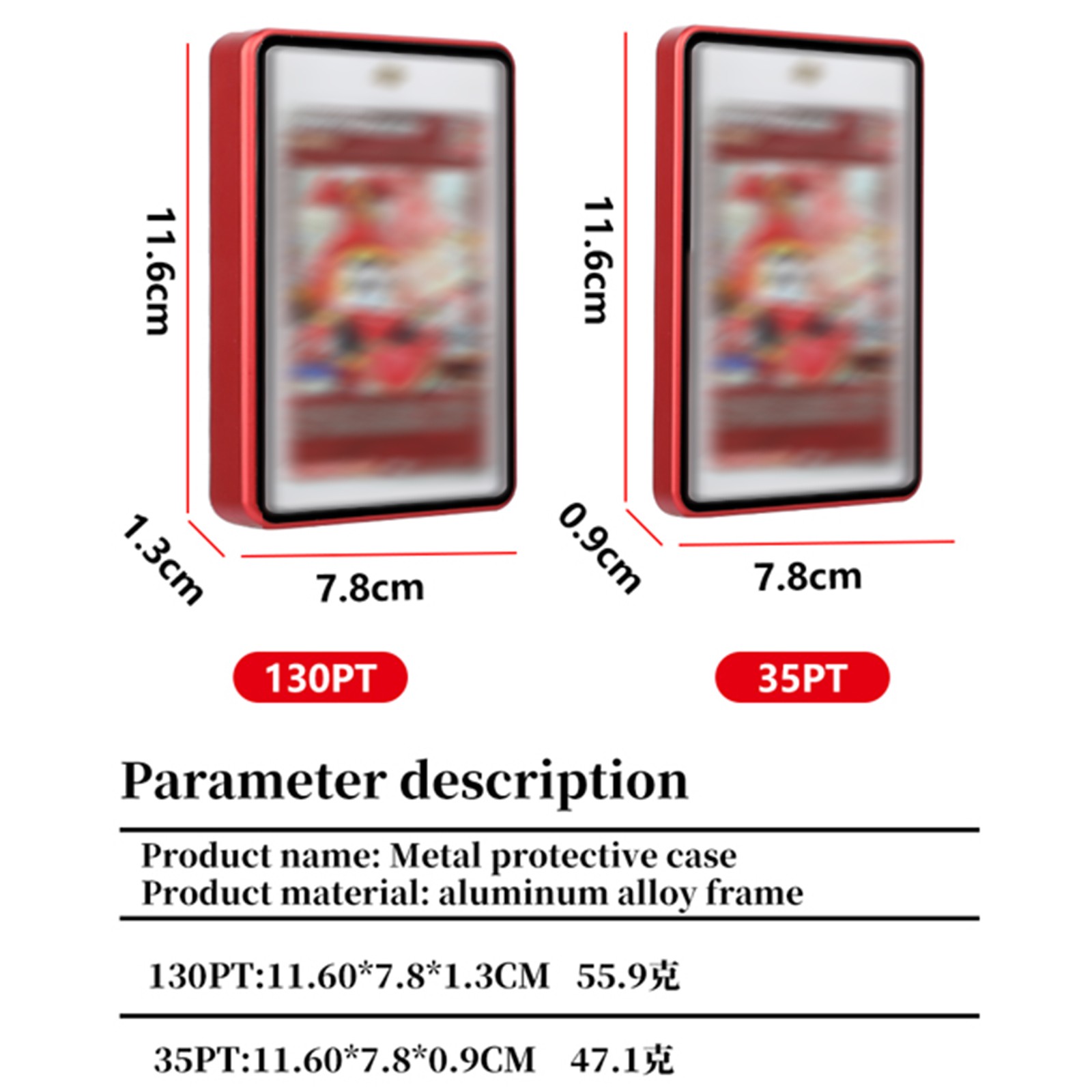 For 35/55/75/130PT Shockproof Magnetic Graded Card Guard Protector Case Cover