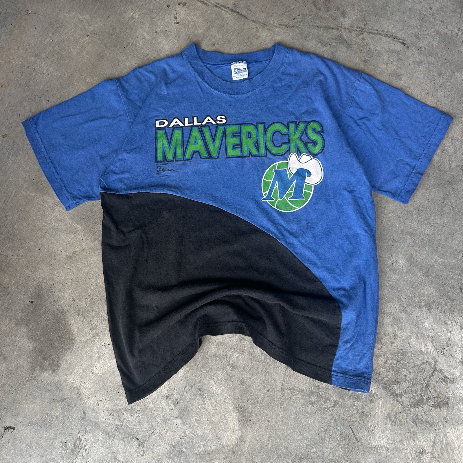 Vintage Dallas Mavericks T Shirt Size L Two Tone Salem