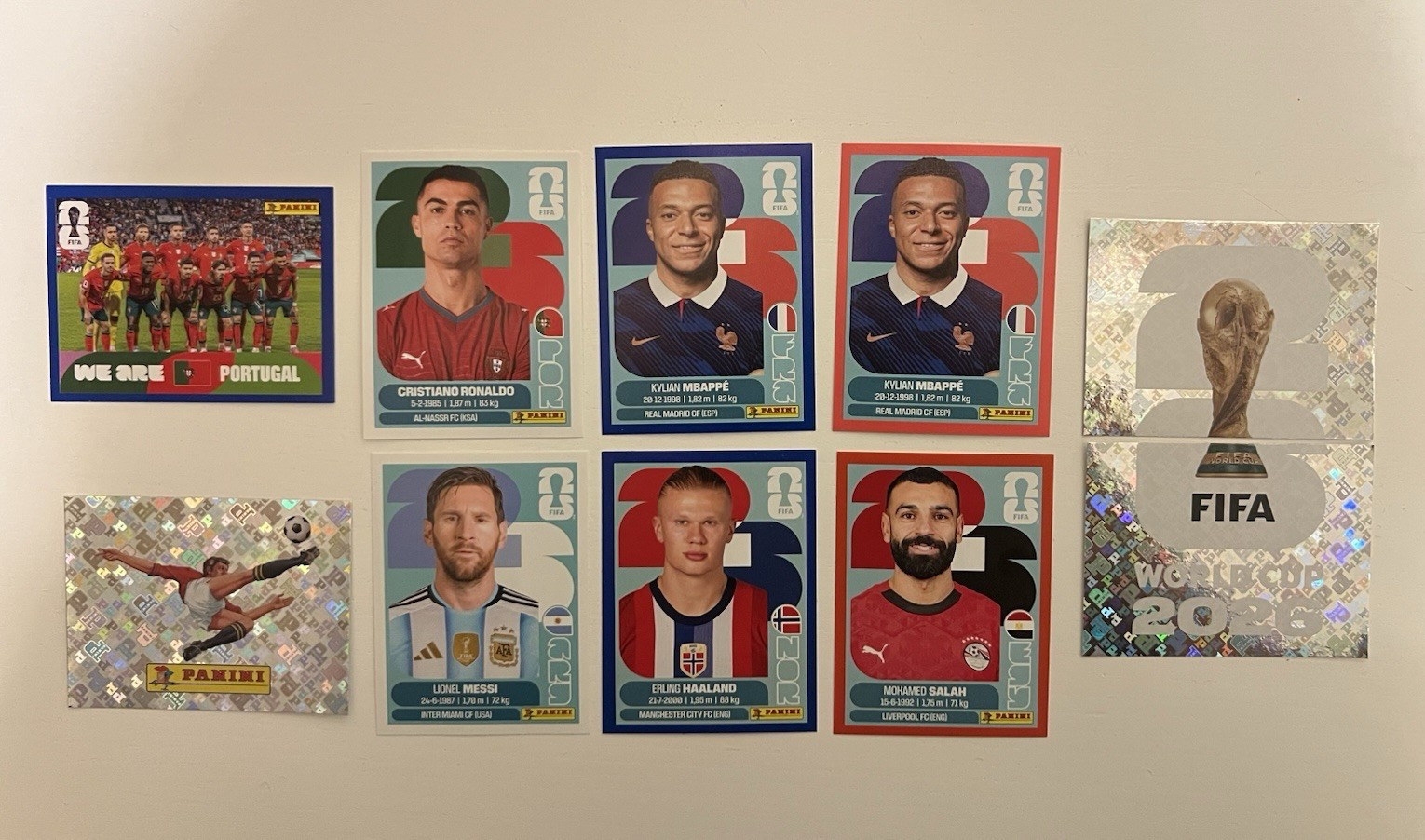 Panini FIFA World Cup 2026 10-Card 00 – FWC1&2-Ronaldo Messi Mbappé Salah