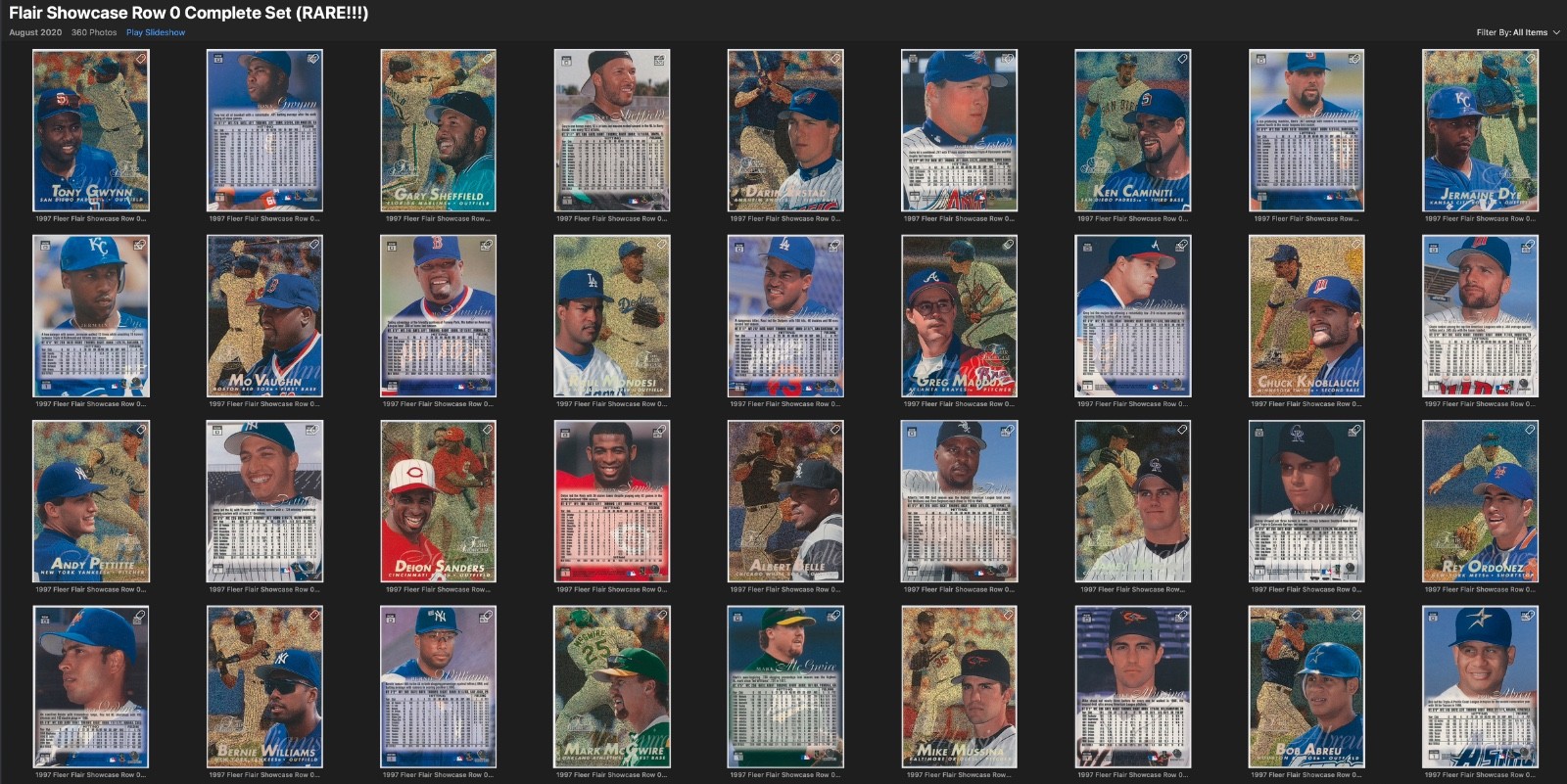 1997 Flair Showcase Row 0 Complete Set #1-180, Incredible!! Last of 6 MT sets!!