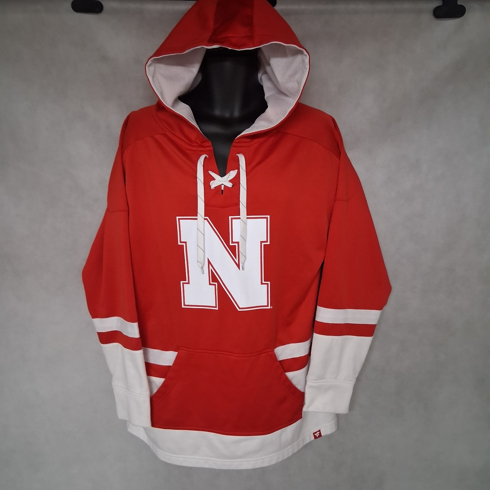Fanatics Nebraska Cornhuskers Pullover Hoodie Sweatshirt Men’s Large Red White