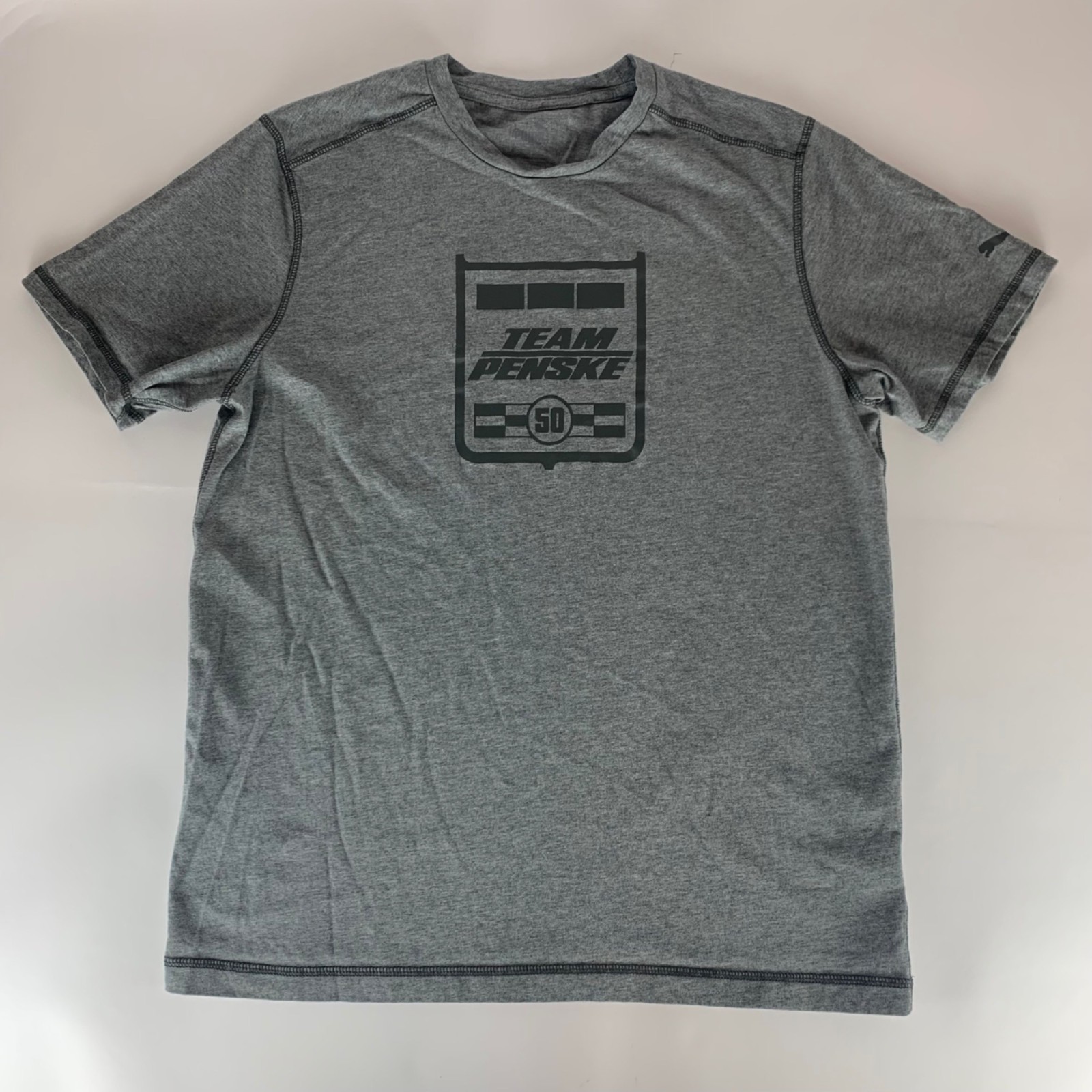 Team Penske Gray Puma Short Sleeve Crewneck Shirt Mens Medium
