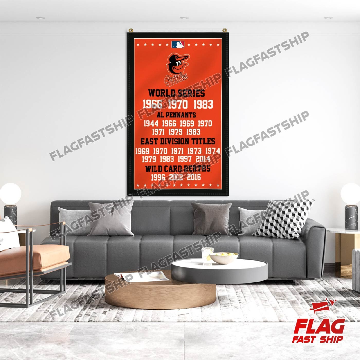 Baltimore Orioles 3×5 ft Banner MLB Champions World Series FREE Shipping