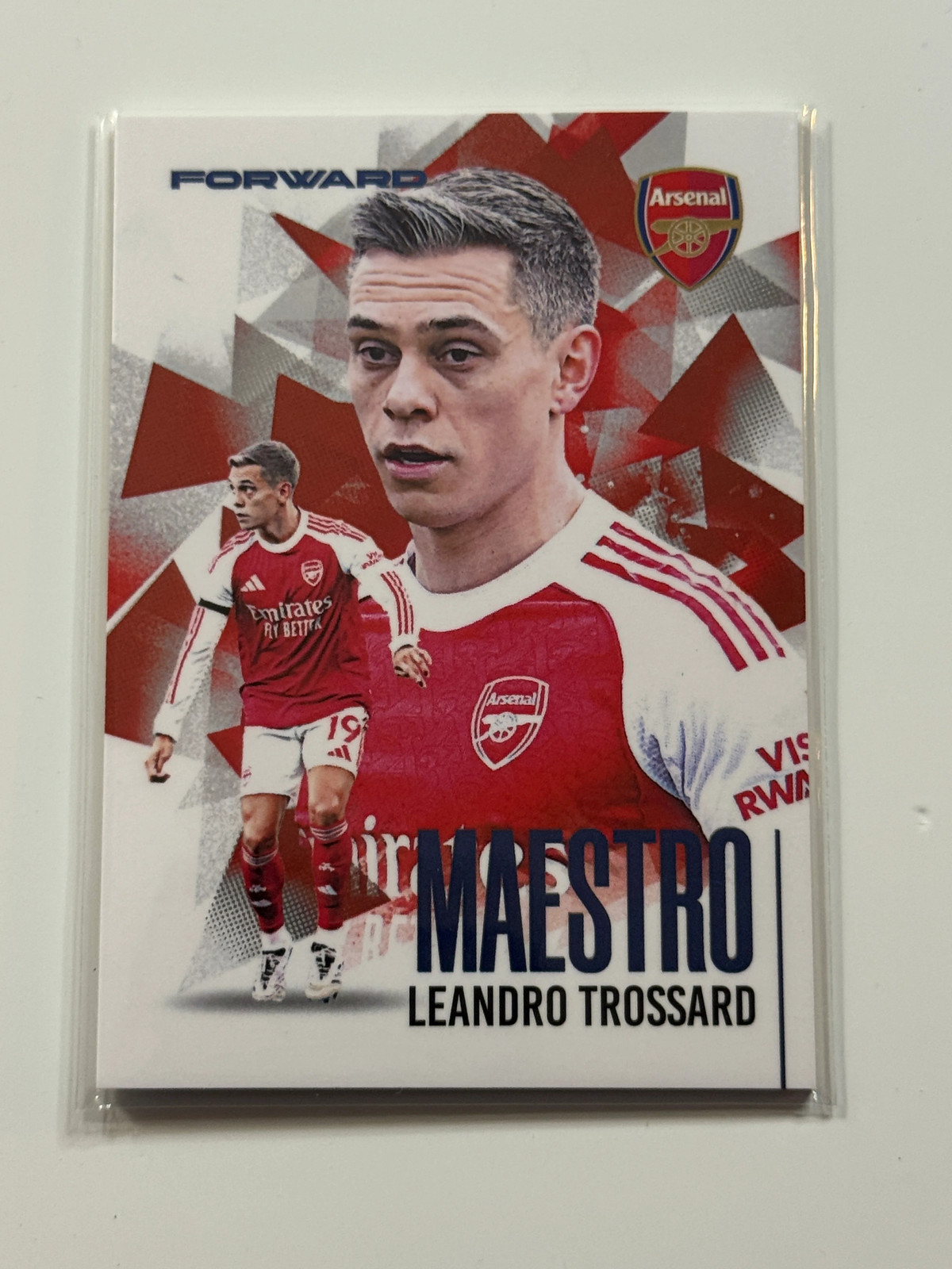 2025-26 Futera Club FX Arsenal Maestro Blue #19 Leandro Trossard 07/07