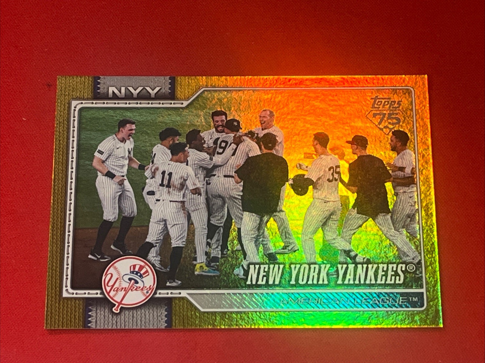2026 Topps Gold Rainbow Foil #628 New York Yankees Team Card #/50