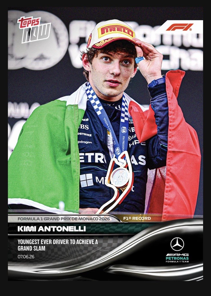 Kimi Antonelli Youngest F1 Grand Slam 2026 Formula 1 Topps NOW Card 33 Presale🔥