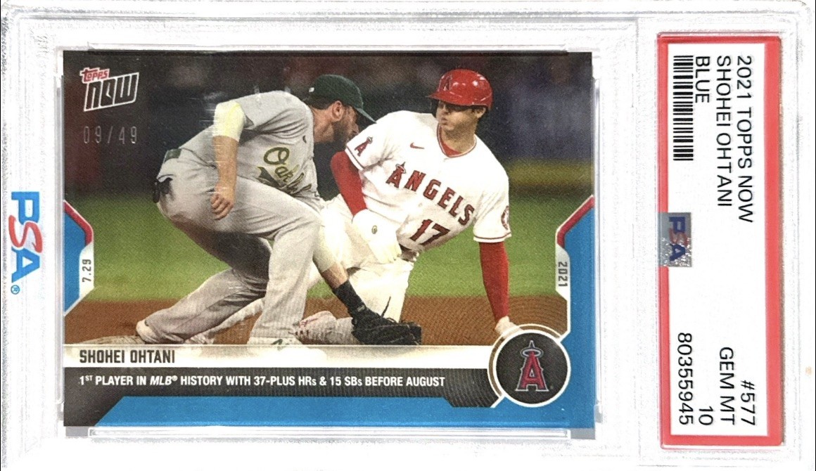 *RARE* 2021 Topps Now SHOHEI OHTANI #577 Blue 09/49 PSA 10! SSP POP 4 🔥🔥🔥