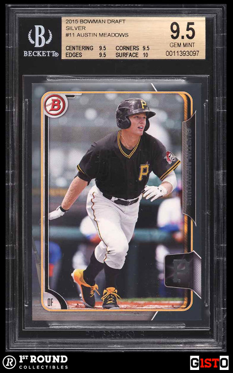 POP 1: Austin Meadows BGS 9.5: 2015 Bowman Draft Silver Pre-Rookie Gisto /499