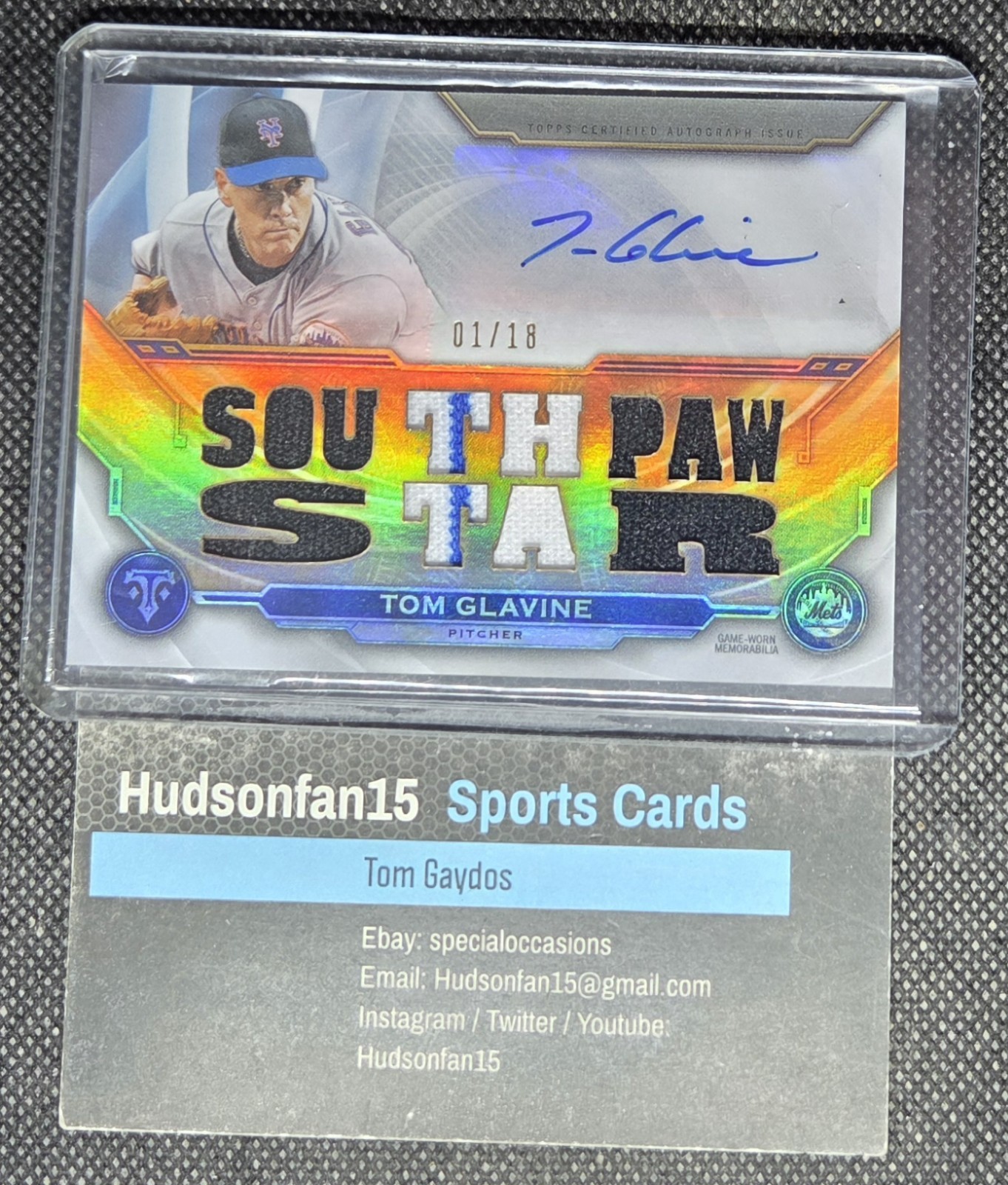Tom Glavine 2019 Topps Triple Threads Jersey Auto TTAR-TG2 1/18 Southpaw Star