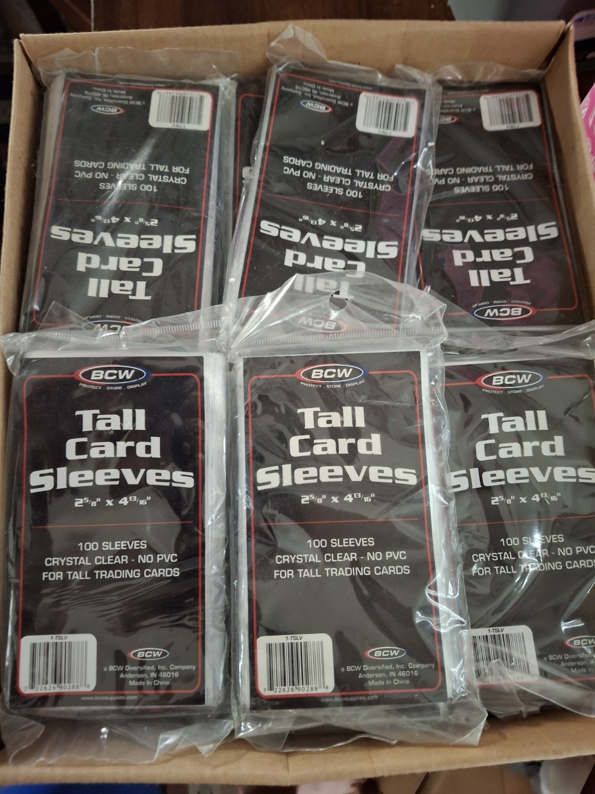 BCW Tall Card Sleeves 1 Packs of 100 Tall Sleeves for Standard Cards.