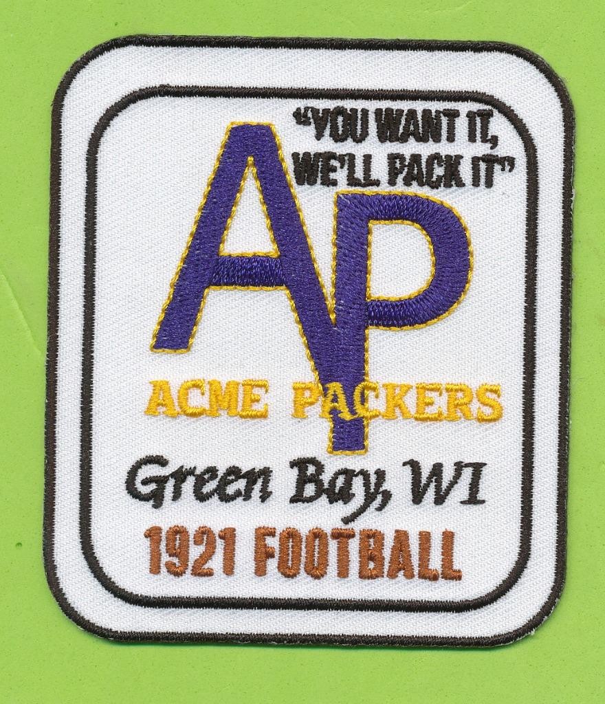 3″ x 3-1/2″ Embroidered Iron On retro Patch – 1921 Acme Green Bay Packers