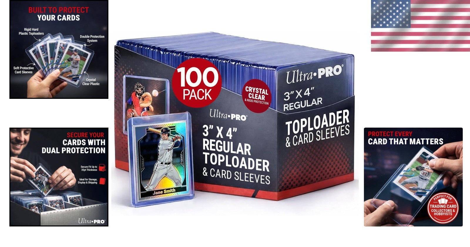 Standard Size 3″ x 4″ TopLoaders & Acid-Free Sleeves – 100 Pieces for Protection