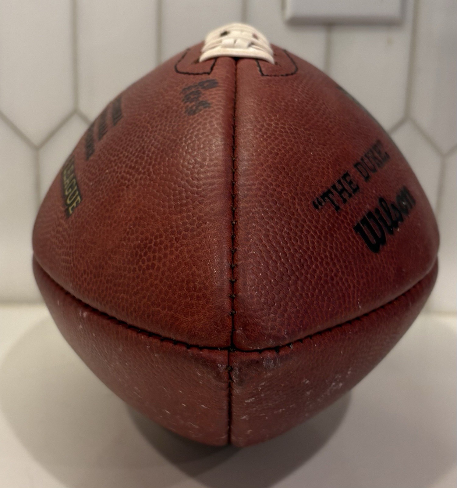 Authentic Wilson The Duke Official NFL Leather Game Football Position Leaks Air