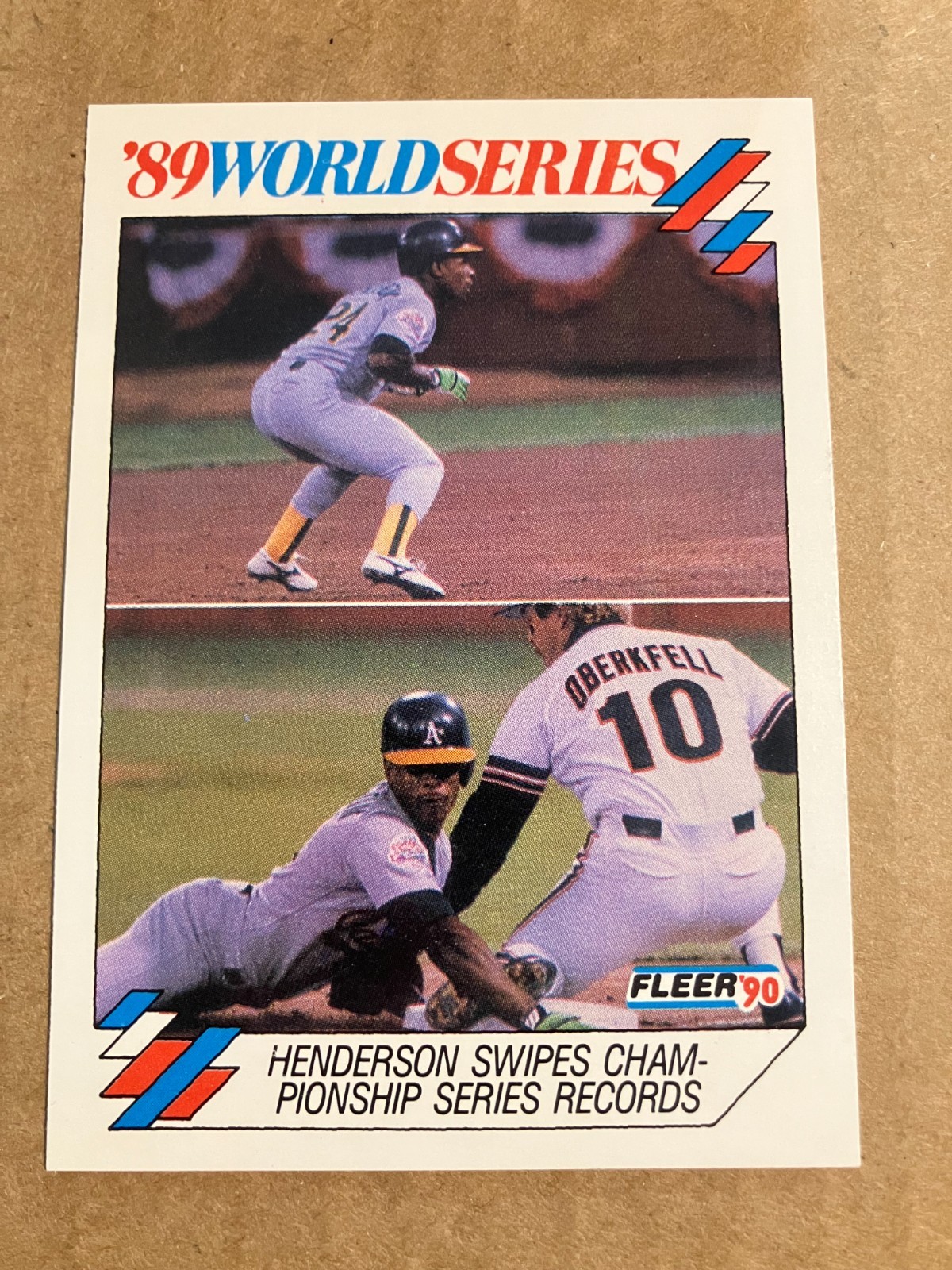 Rickey Henderson 1990 fleer ’89 World Series #11 Oakland Athletics