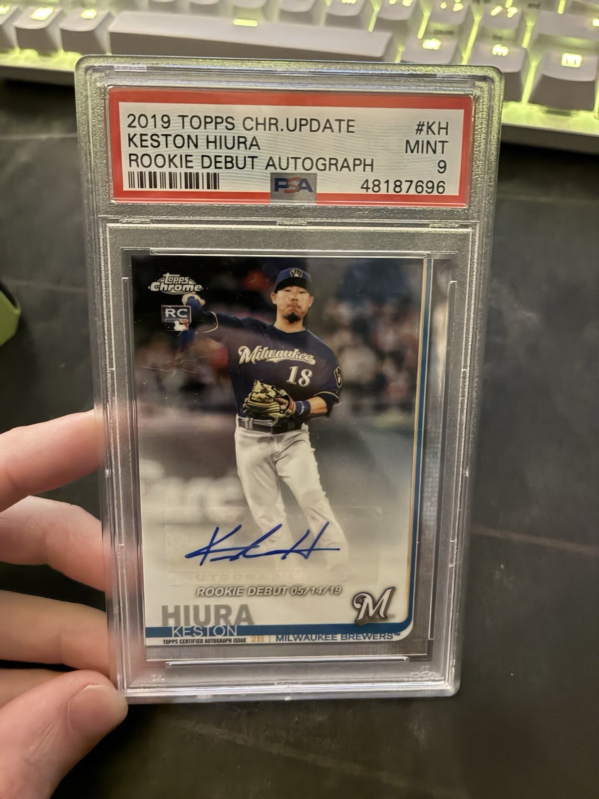 2019 Topps Chrome Update Keston Hiura Auto #KH PSA 9
