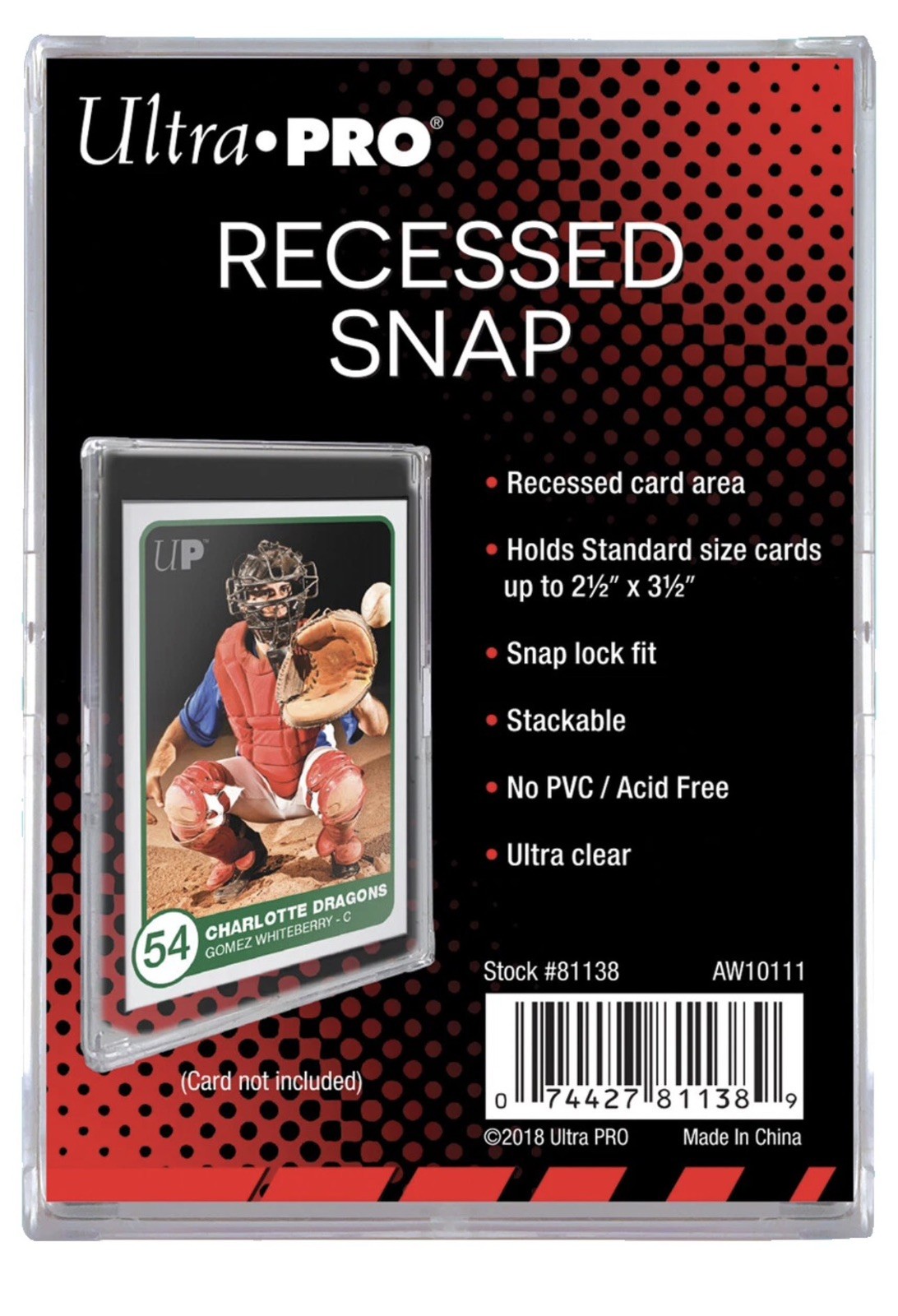 50 Ultra PRO Recessed Snaps Standard Size Card Holder Trading Sports Case