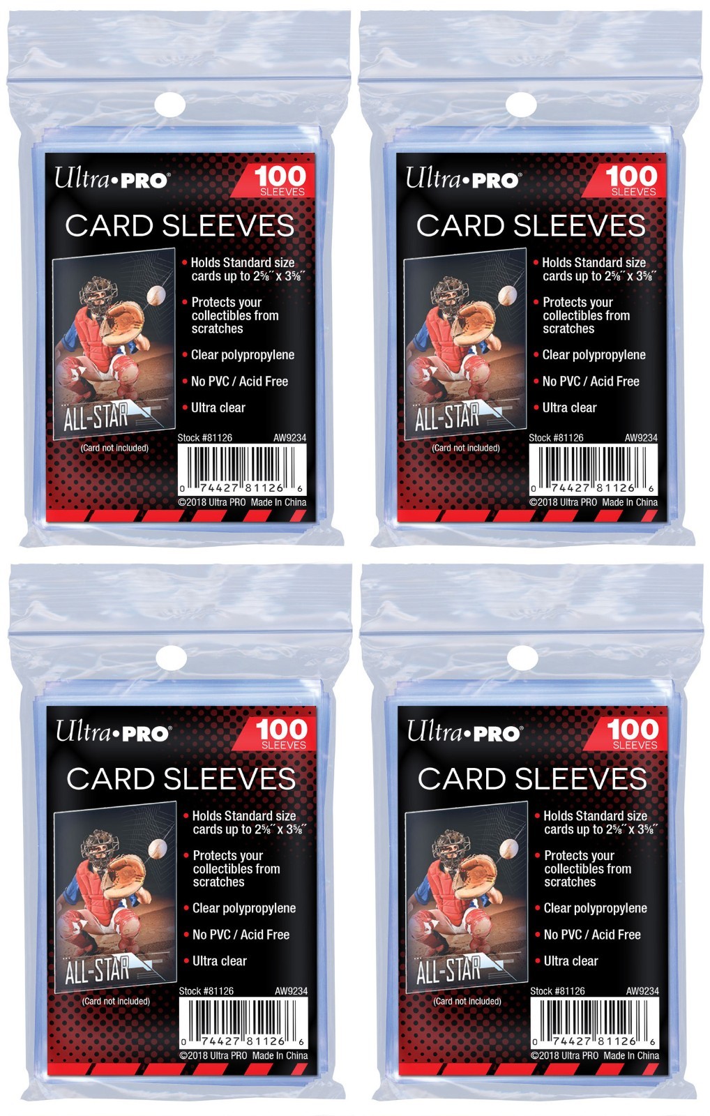 400 Ultra Pro Soft Card Sleeves New Penny Plastic Sports Trading Baseball No PVC