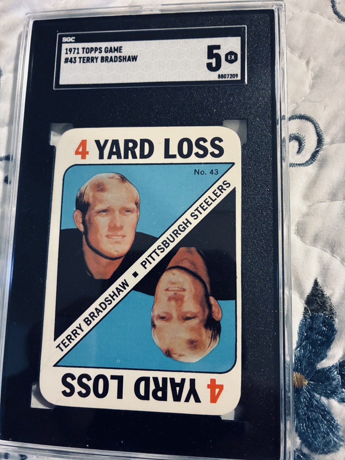 1971 Topps Terry Bradshaw #43 Game Rookie SGC 5 Pittsburgh Steelers DA931