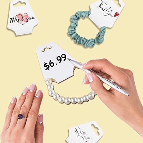 100PCS Jewelry Packaging for Small free size 100pcs Self-adhesive Card (White)