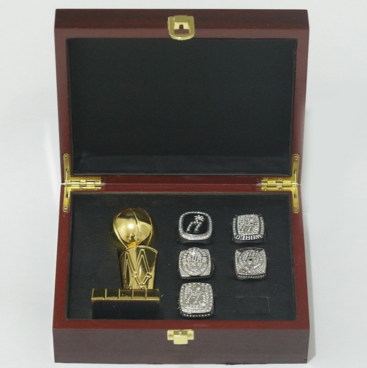 5PCS San Antonio Spurs Championship Rings Set and Trophy With Box