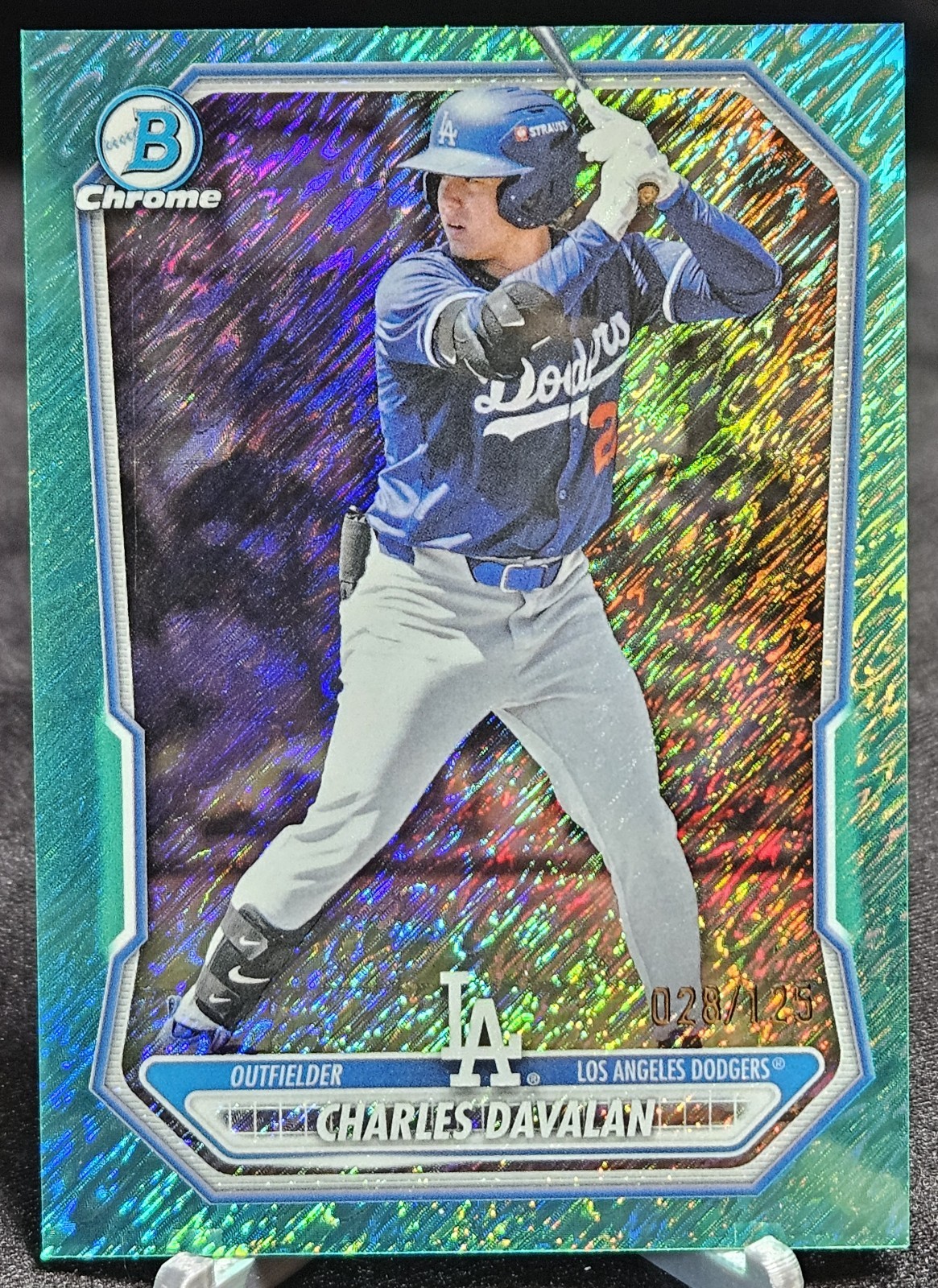 2026 Bowman Chrome – Charles Davalan #BCP-73 Aqua Shimmer /125 Dodgers