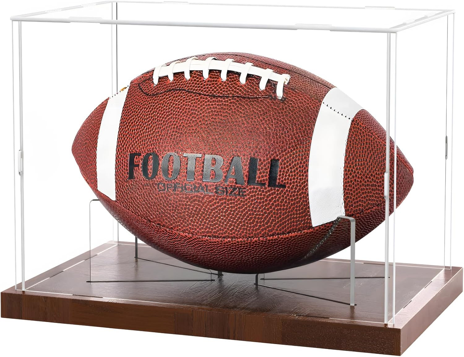 Fitense Football Display Case Acrylic Clear, Football Stand Holder Full Size wit