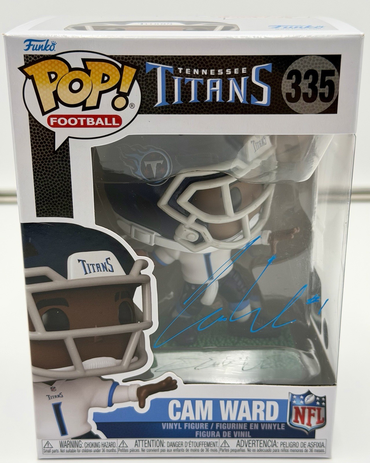 Cam Ward Signed Funko Pop Titans 2025 NFL #1 Ovr Pick HEISMAN PC COA w/protector