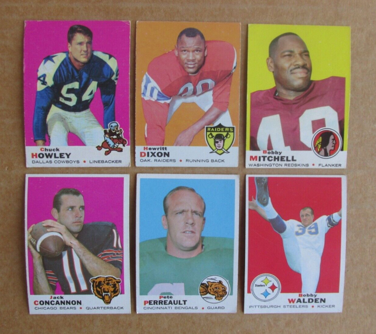 1969 TOPPS FOOTBALL CARD SINGLES #1-263 COMPLETE YOUR SET PICK CHOOSE